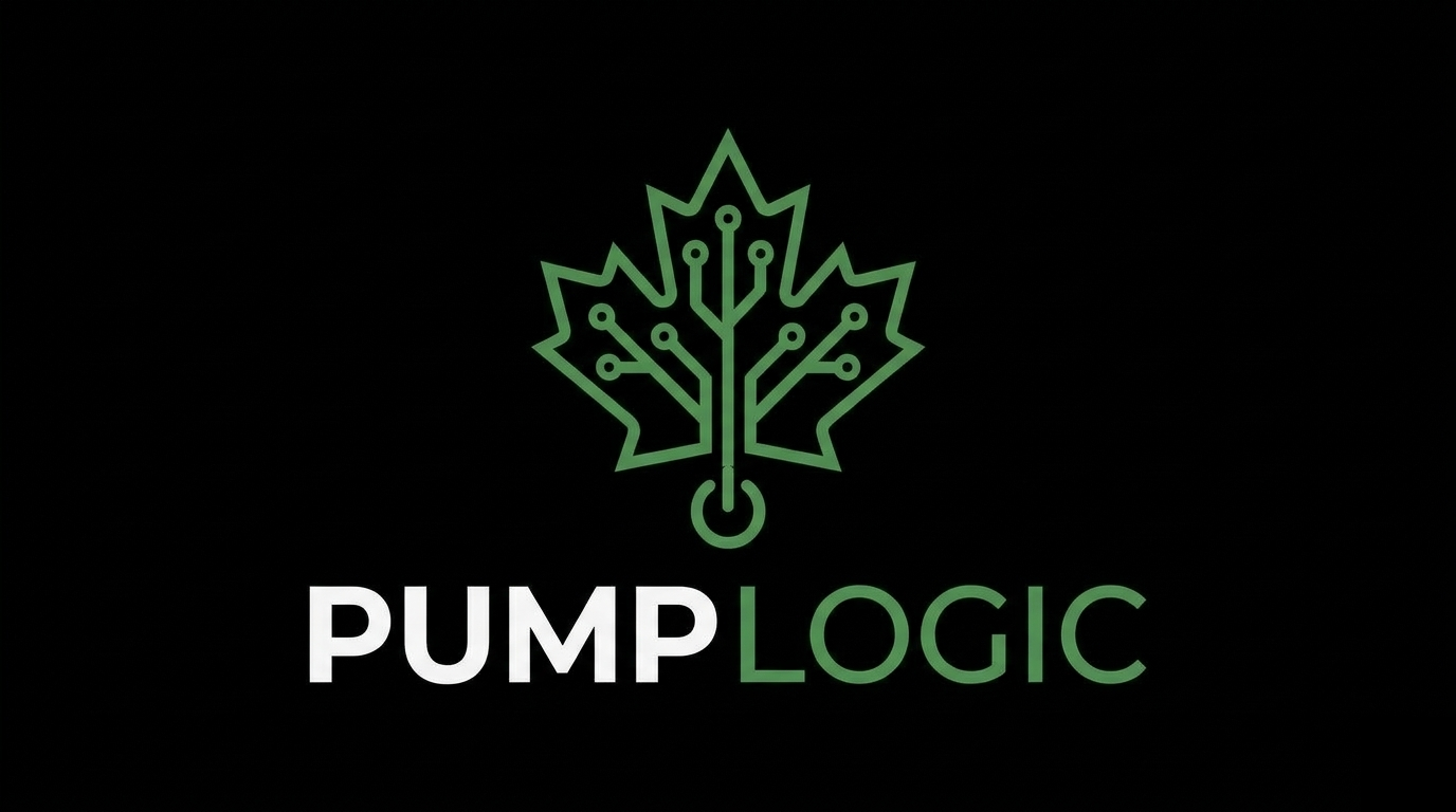 PumpLogic logo on dark background